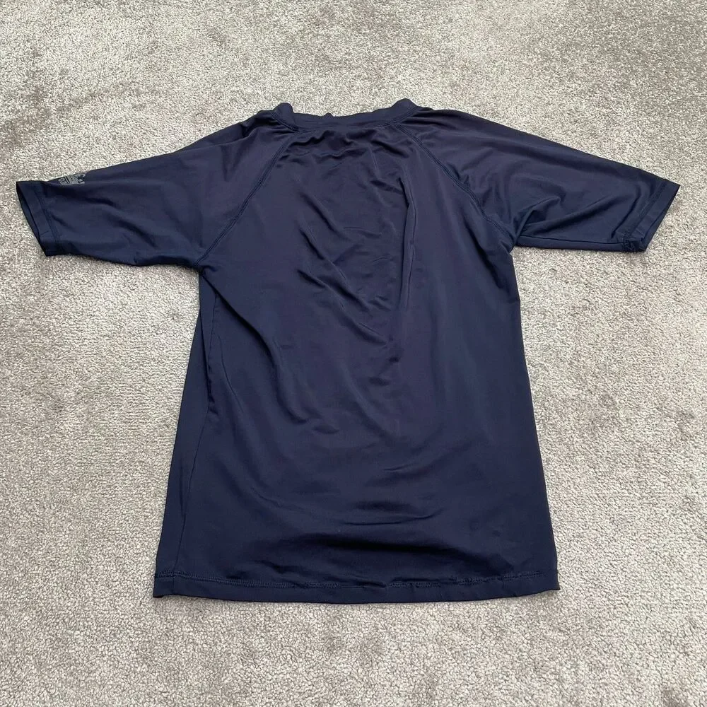 Maui And Sons Rash Guard Swimwear Mens Small Navy Blue Half Sleeve UV Protect